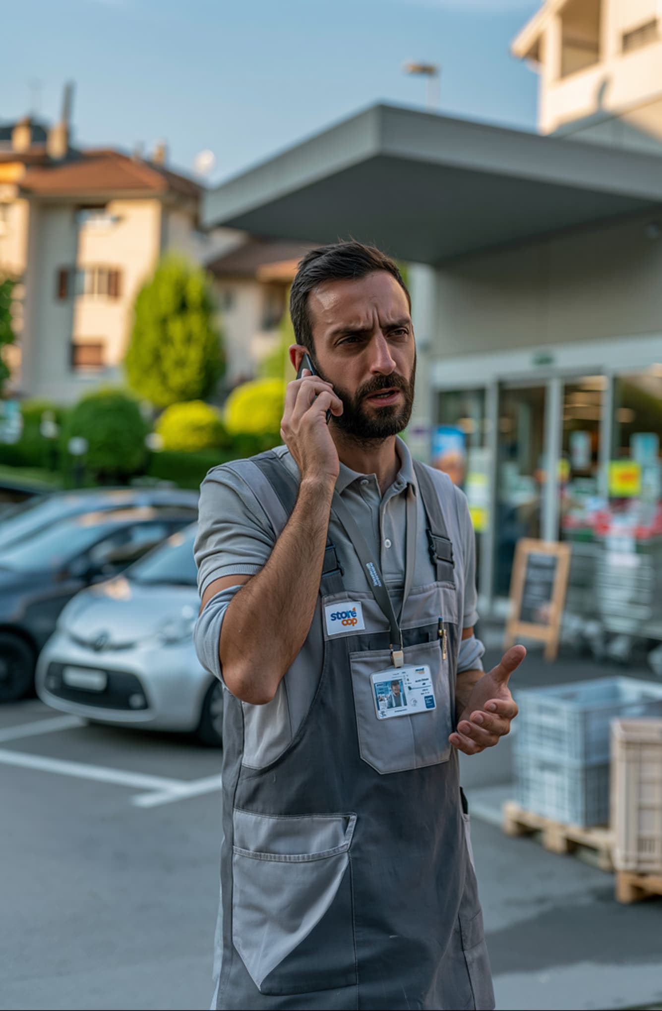 Mitarbeiter dokumentiert einen Falschparker auf der Strasse