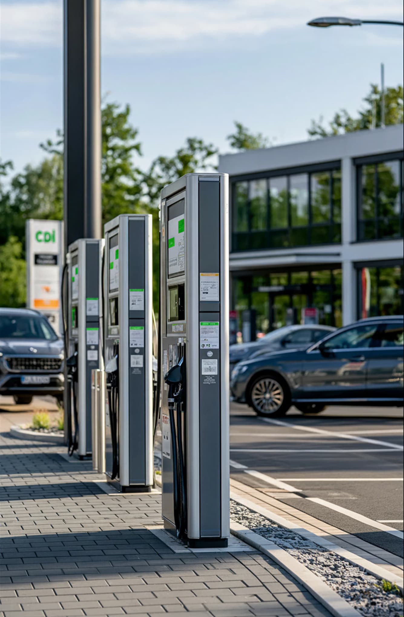 Tankstelle an einer Autobahnraststätte