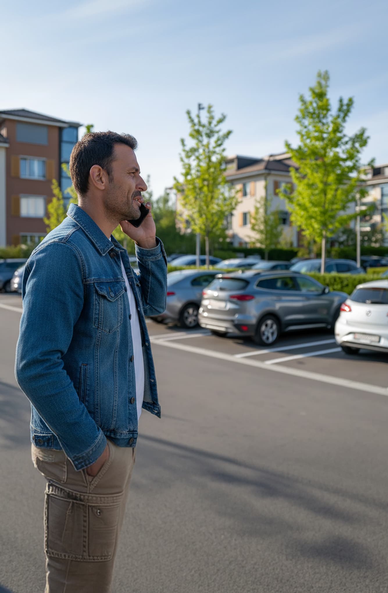 Besetzter Privatstellplatz in einer Wohnüberbauung