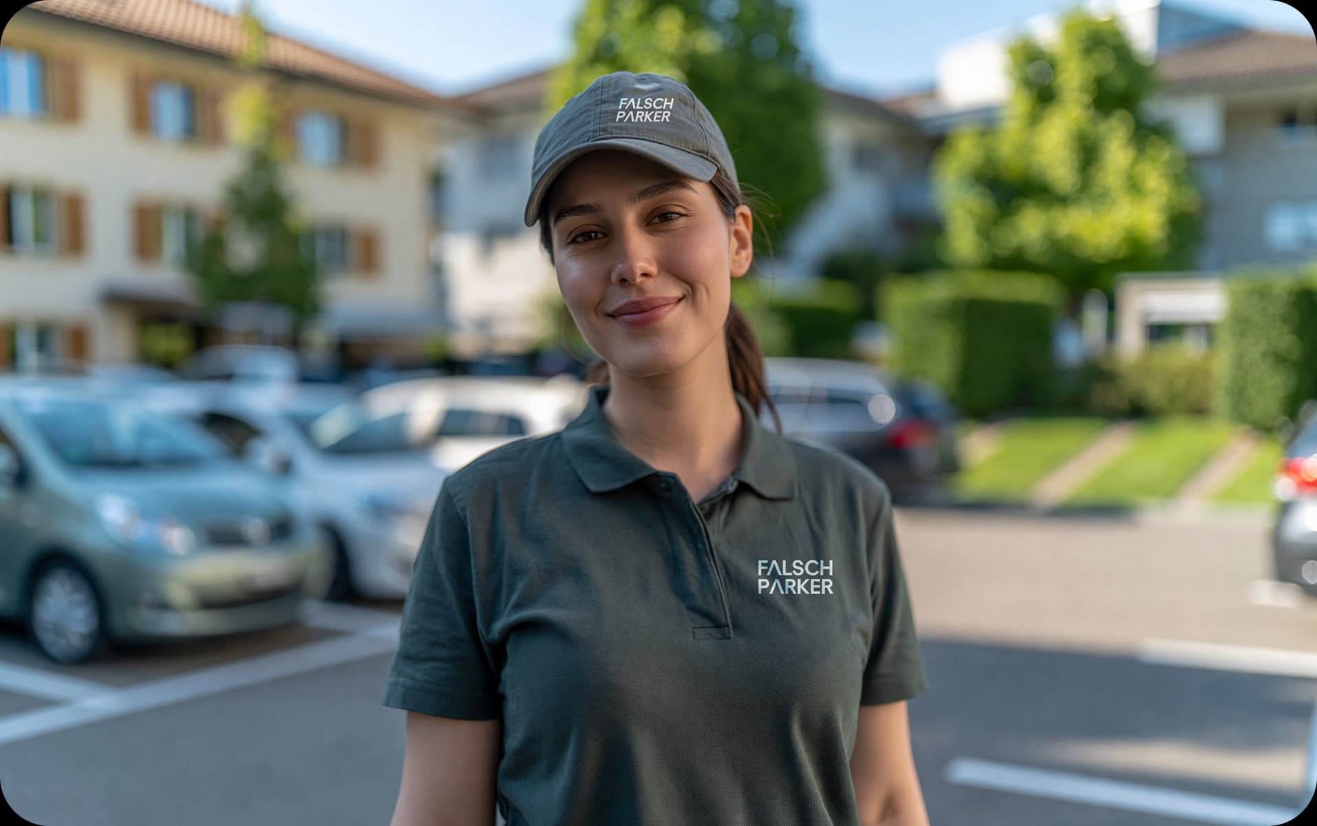 ParkGuard von FalschParker überwacht einen Parkplatz vor Ort