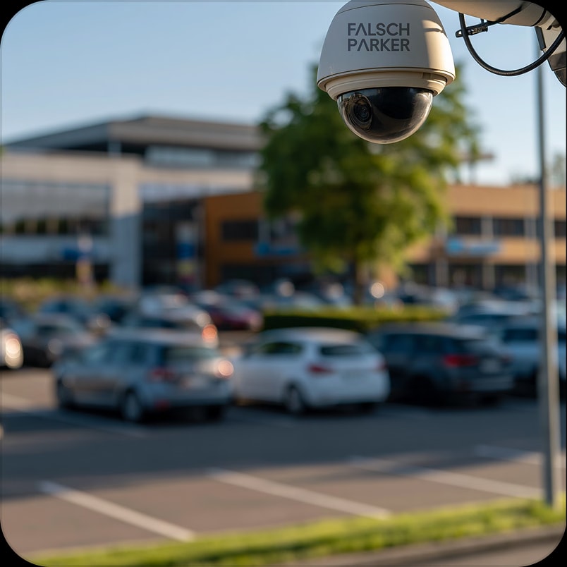 Installierte CCTV-Kamera überwacht den Parkplatz