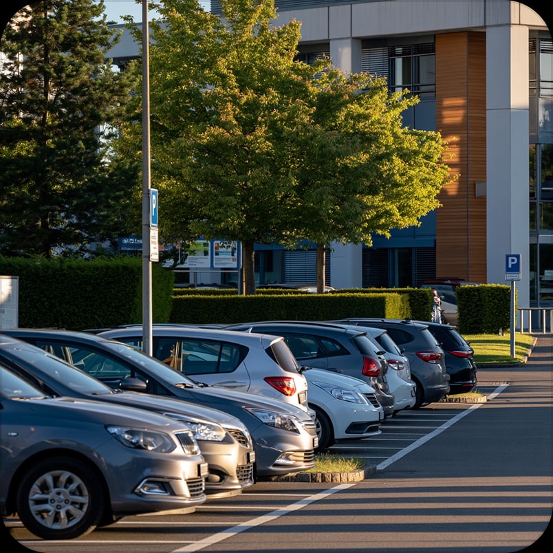 Überwachte Parkfläche mit digitaler Anbindung