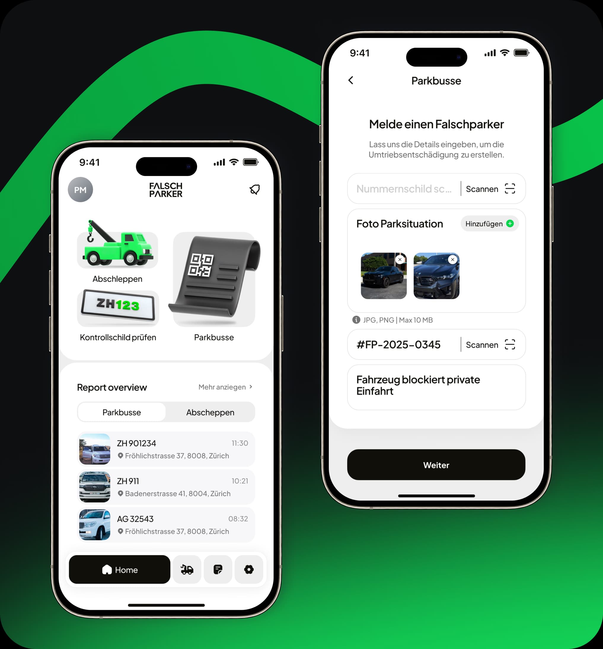 FalschParker App: Umtriebsentschädigung digital erstellen