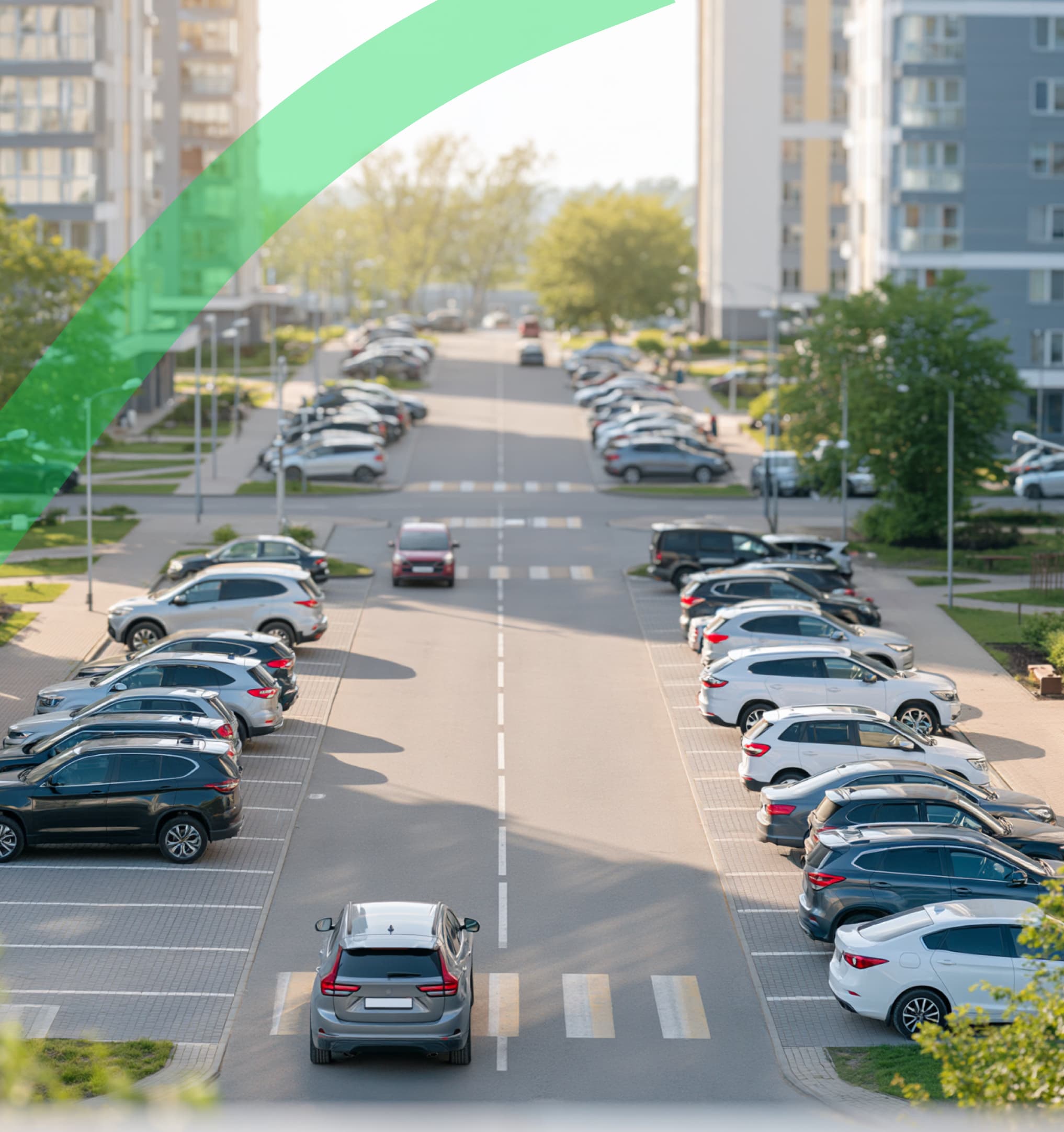 Vue aérienne d’un parking souterrain moderne