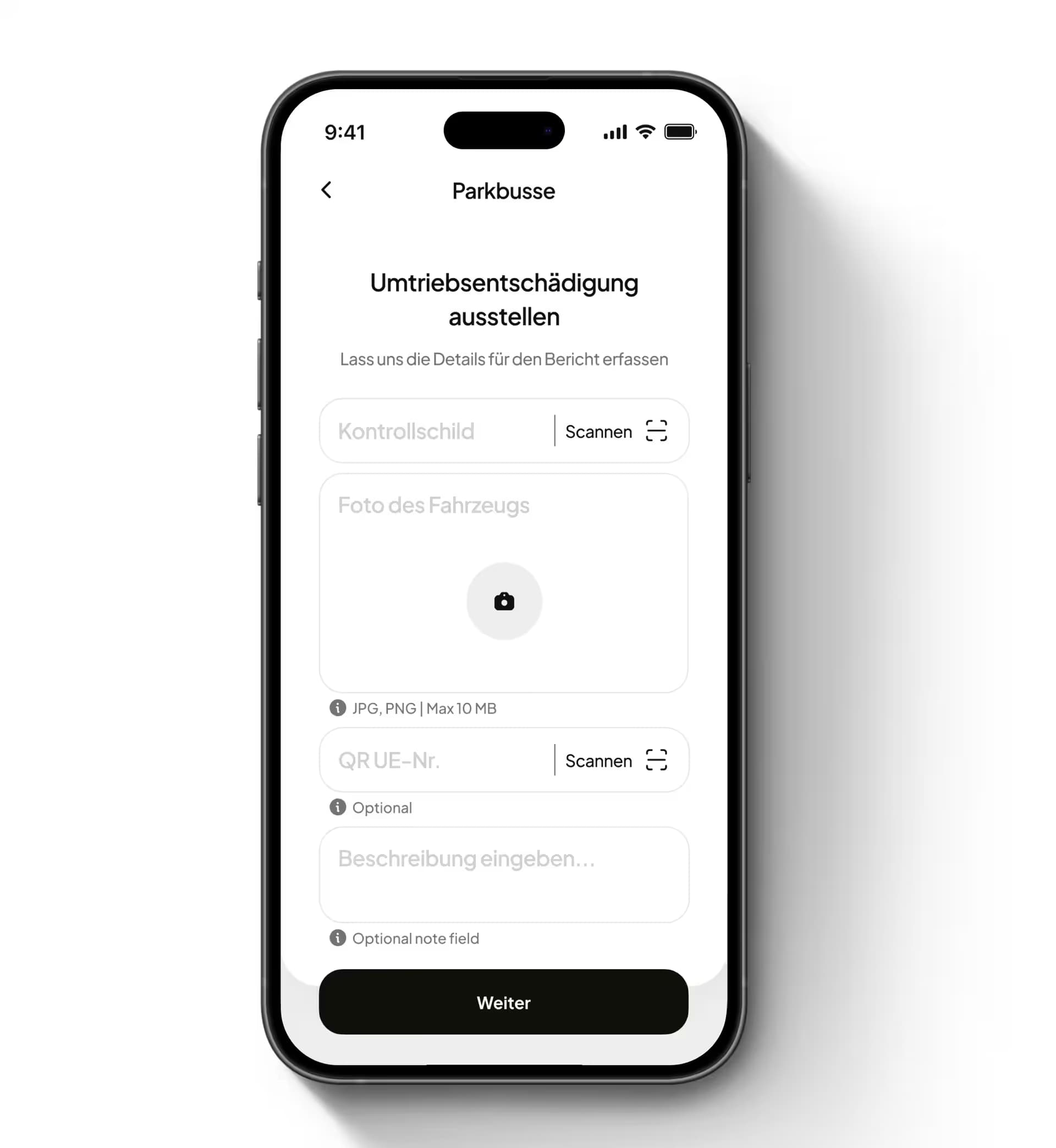App FalschParker sur le smartphone