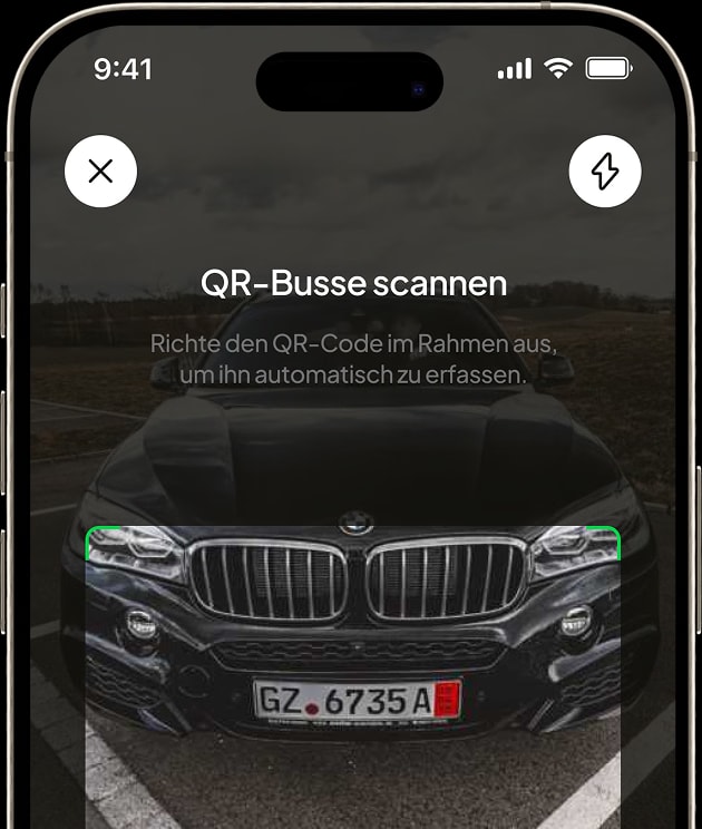 FalschParker App: Aufnahme eines Beweisfotos des falsch geparkten Fahrzeugs