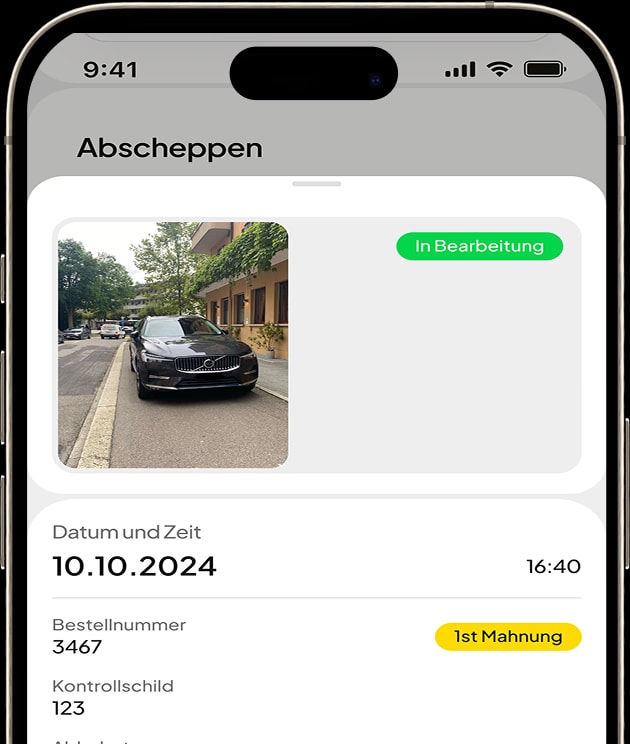FalschParker App: Übersicht der gemeldeten Fälle und Ticketmeldungen