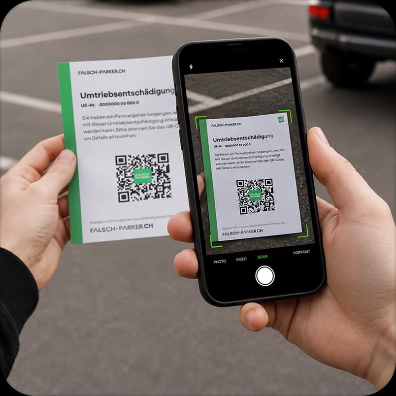 Le QR code d’une indemnité forfaitaire scanné avec un smartphone